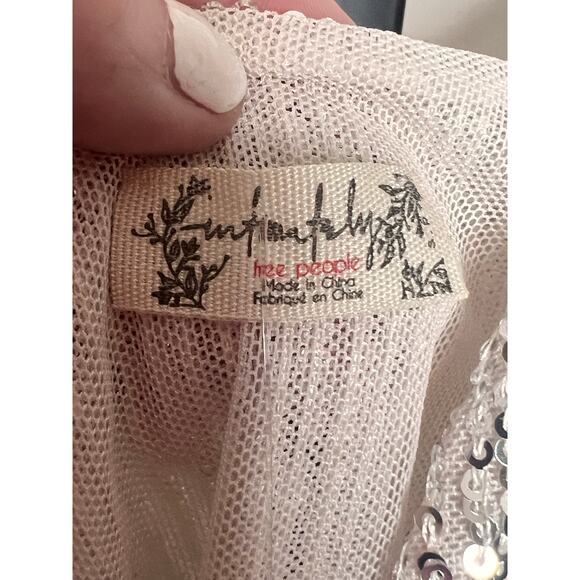 Free People Silver Sequin Bodysuit new without tags - Picture 5 of 7